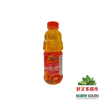 雪芳饮料-粒粒橙 600ML*15/BEBIDA DE FRUTA SABOR A NARANJA CON AZÚCAR Y EDULCORANTES