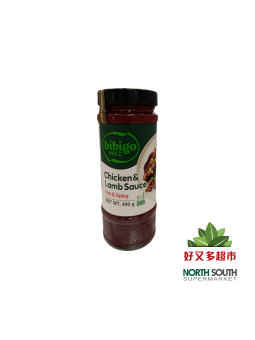 Salsa pica. para pollo y cordero BIBIGO 韩国BIBIGO韩式鸡肉羊肉烧烤酱(超辣味) 12/490g
