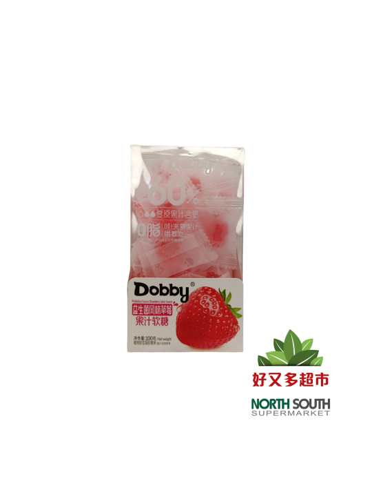 Caramelo sabor fresa DOBBY 24/110g 哆比益生菌草莓果汁软糖 24/110g