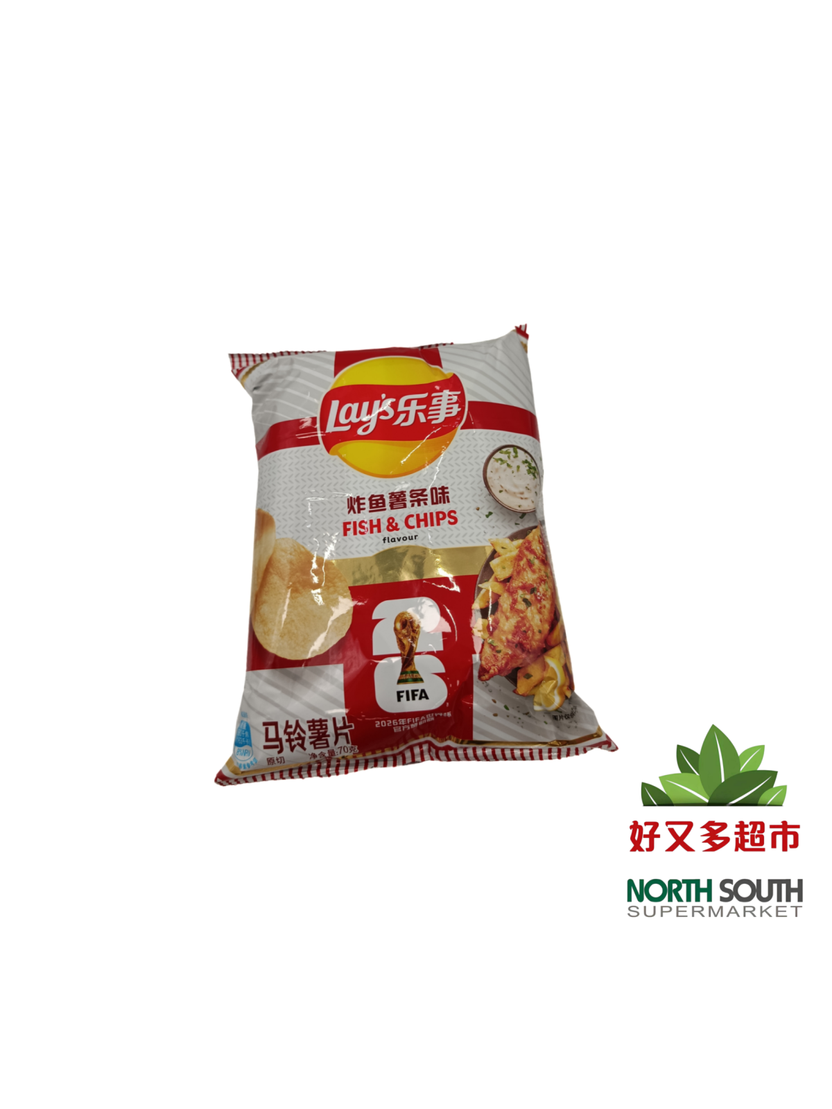 [S08-0775] （乐事） 马铃薯片 炸鱼薯条味(LAY´S) PATATAS FRITAS LAY´S CON SABOR PESCADOS FRITOS Y PATATAS FRITAS  70G