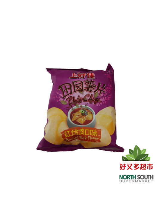 上好佳田园薯片-红烩肉味 50G*20/PATATAS FRITAS SABOR A COSTILLA ASADA