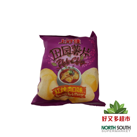 上好佳田园薯片-红烩肉味 50G*20/PATATAS FRITAS SABOR A COSTILLA ASADA