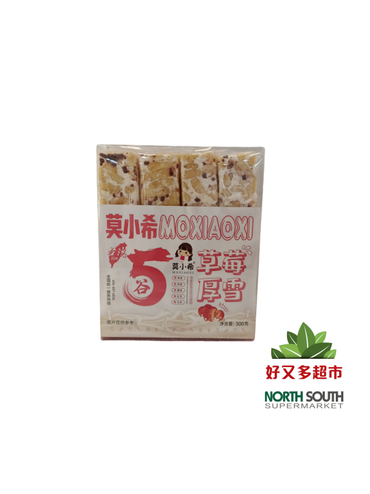 莫小希草莓厚雪五谷沙琪玛300G APERITIVO DE TRIGO SABOR A FRESA