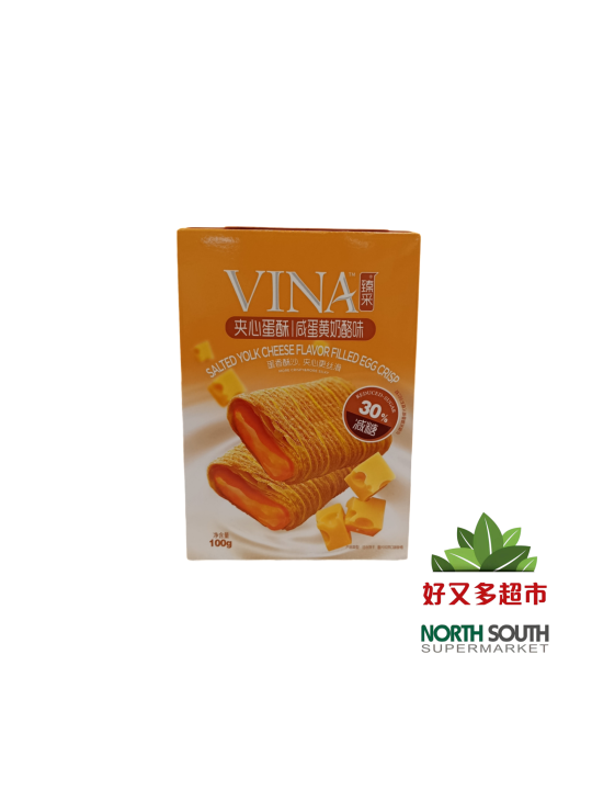 臻采咸蛋黄奶酪味味夹心蛋酥 100G*24/GALLETA CON RELLENO SABOR A YEMA SALADA