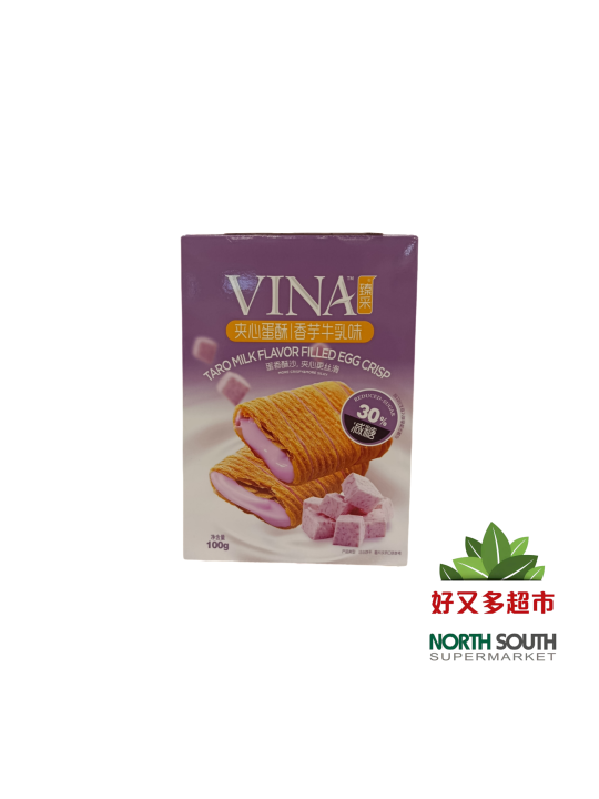 臻采香芋牛乳味夹心蛋酥 100G*24/GALLETA CON RELLENO SABOR A TARO