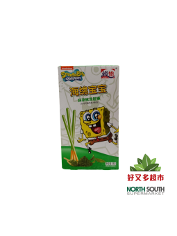 竣怡海绵宝宝抹茶味涂层棒 48G*36/GALLETA CON CHOCOLATE SABOR A MATCHA