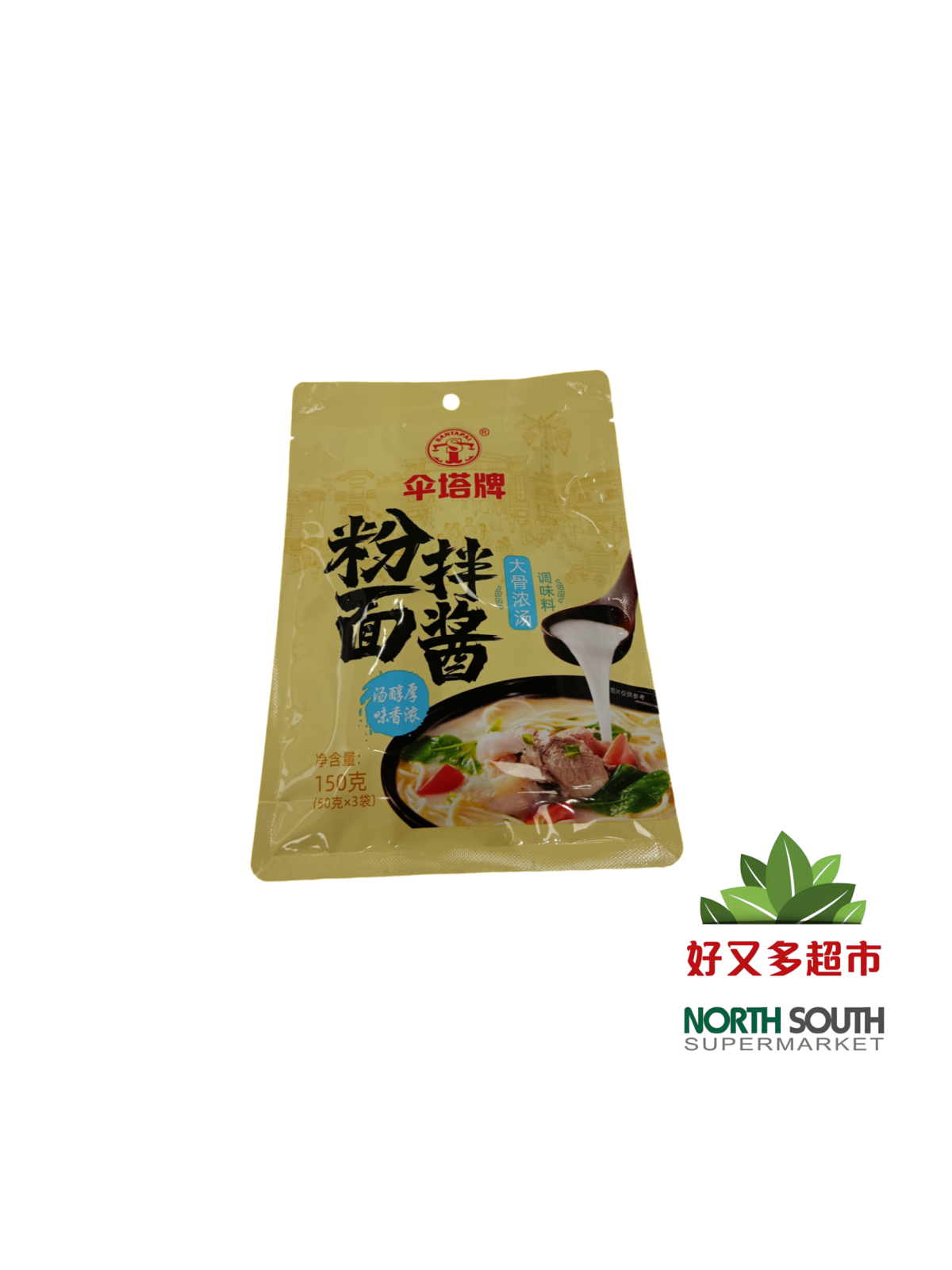 伞塔牌粉面拌酱(大骨浓汤)调味料 150*30/CONDIMENTO PARA FIDEOS DE ARROZ SABOR A COSTILLA