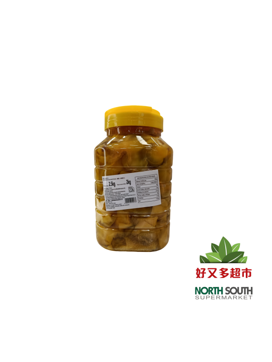 绿鹿榨菜片(小桶)黄胶带 2500G*6/CORAZON DE MOSTAZA