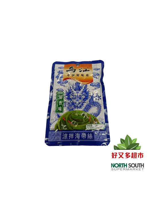 Aperitivo de alga WUJIANG 100/70g 乌江凉拌海带丝(鲜香味) 100/70g