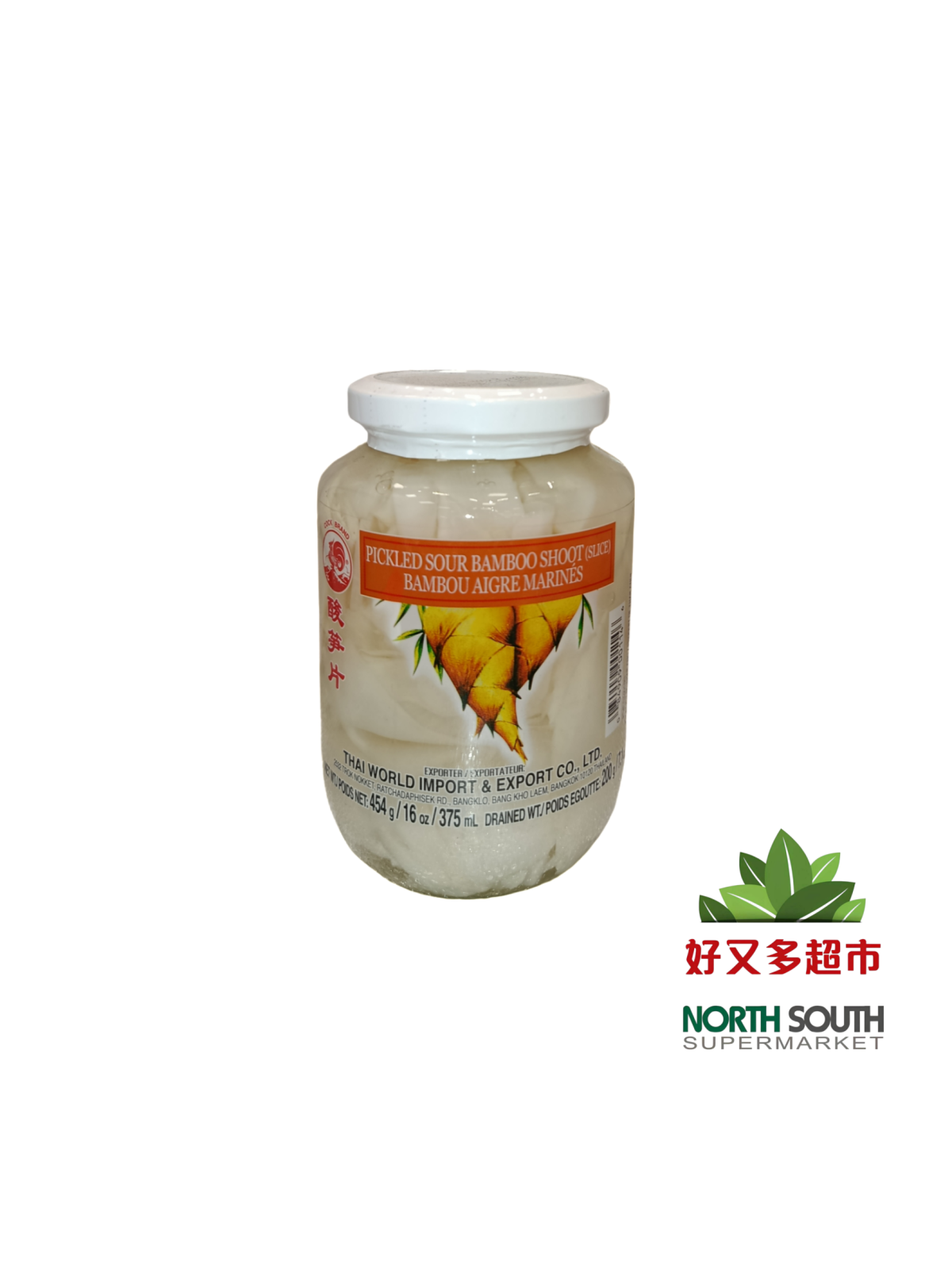 #泰国鸡标酸笋片(瓶)(142960)(需打标签) 454G*24/BROTES DE BAMBU