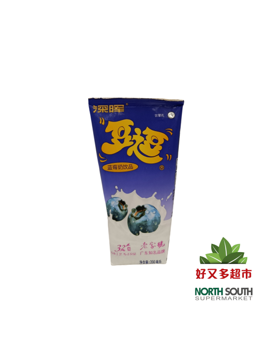 "S055深晖豆逗酸牛奶(蓝莓味)200ML*16
Yogur lácteo Doudou Shenhui (sabor arándano)