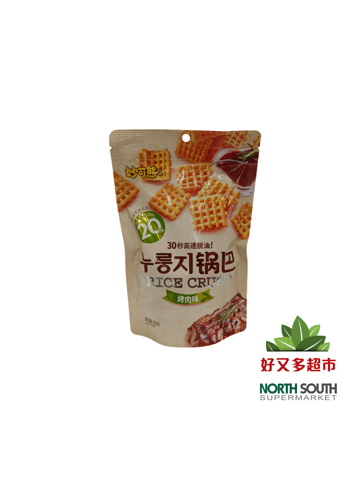 APERITIVO DE TRIGO SABOR BBQ 35/80G 妙可熊锅巴（烤肉味）35/80G