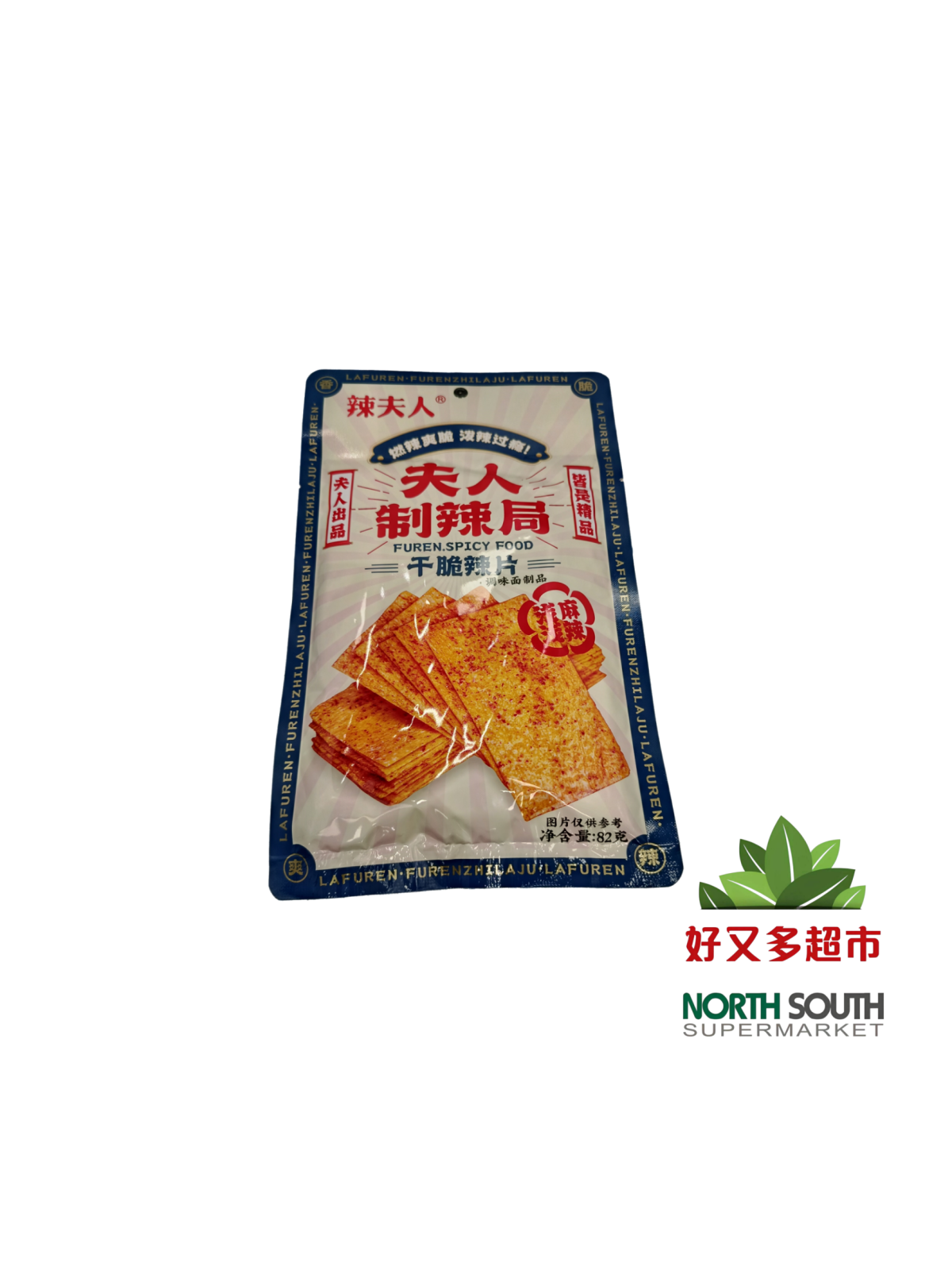 Aperitivo de trigo picante LFR 60/82g 辣条-辣夫人干脆辣片 60/82g
