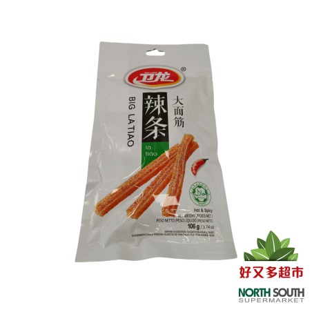 卫龙大面筋106G*10*6/APERITOVO A BASE DE TRIGO SABOR A PICANTE
