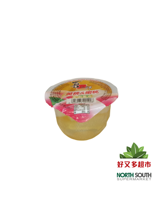 喜之郎果肉单杯-黄桃+蜜桃 200G*24/GELATINA SABOR A MELOCOTÓN