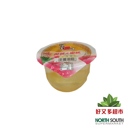喜之郎果肉单杯-黄桃+蜜桃 200G*24/GELATINA SABOR A MELOCOTÓN