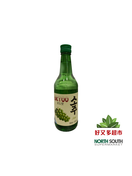 韩国烧酒葡萄味SKTOO-360ml/20 SOJU COREANO SKTOO SABOR UVA 360ml/20