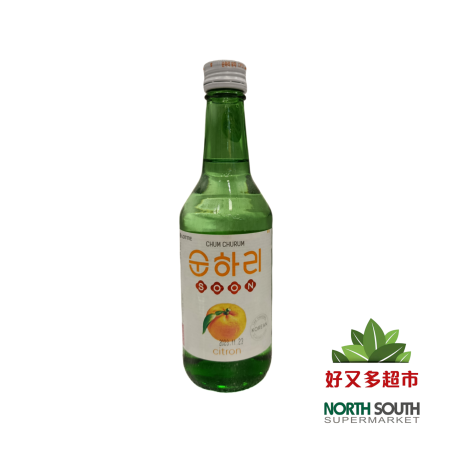 CHUM CHURUM韩国乐天果味烧酒(初饮初乐柚子12度) 350ML*20/LICOR COREANO SABOR A POMELO(SOJU)