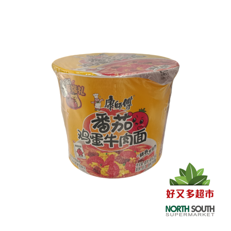 康师傅番茄鸡蛋牛肉面（桶）132G/12 CUENCO RAMEN SABOR TOMATE 132G/12 EXP-11122025