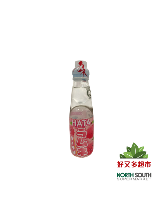 日本弹珠汽水(荔枝味碳酸饮料)/200ML*30/BEBIDA DE RAMUNE SABOR A LICHEE DE JAPONES HATA