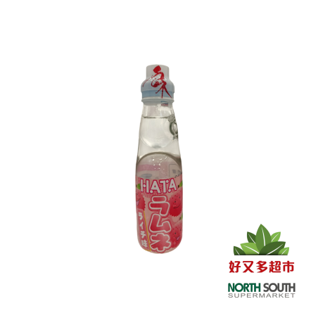 日本弹珠汽水(荔枝味碳酸饮料)/200ML*30/BEBIDA DE RAMUNE SABOR A LICHEE DE JAPONES HATA