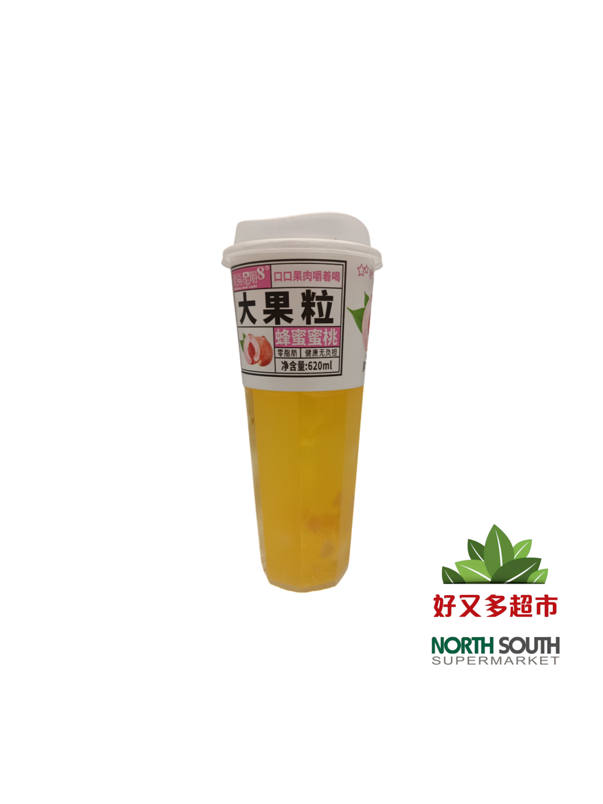 爱尚星期8蜂蜜蜜桃(果肉蜜桃饮料) 620ML*15/BEBIDA DE FRUTA SABOR A MIEL Y MELOCOTÓN CON AZÚCAR Y EDULCORANTES