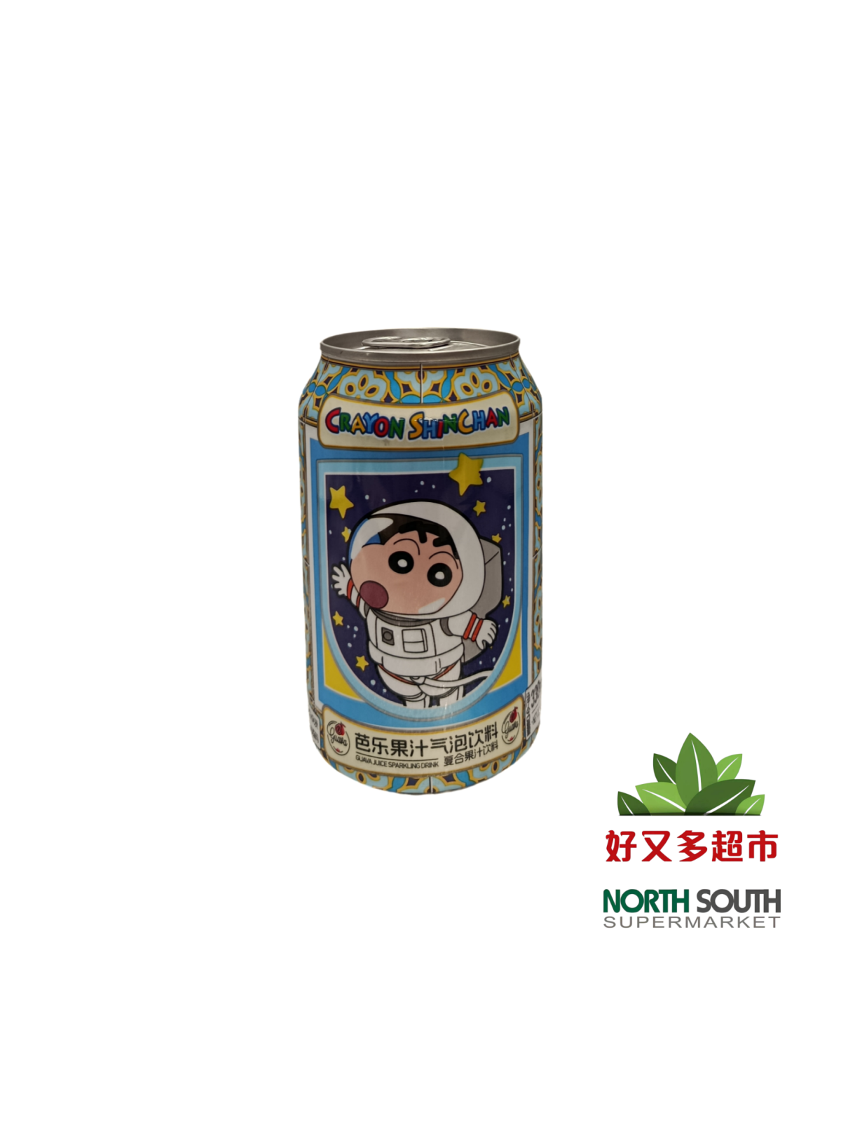 蜡笔小新芭乐果汁气泡饮料 330ML*24/BEBIDA SABOR A GUAYABA CON AZÚCAR Y EDULCORANTE