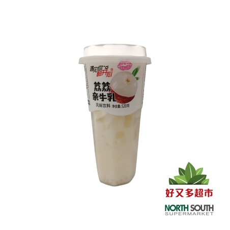 [B04-0166] （七星湾）荔荔亲牛乳 风味饮料(QI XING WAN) BEBIDA REFRESCANTE CON GEL DE COCO Y SABOR A LICHI 520G